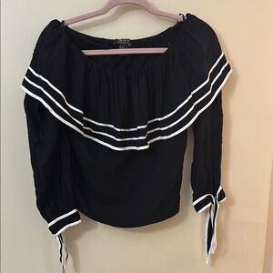 Forever 21 contemporary size M black and white off shoulder top